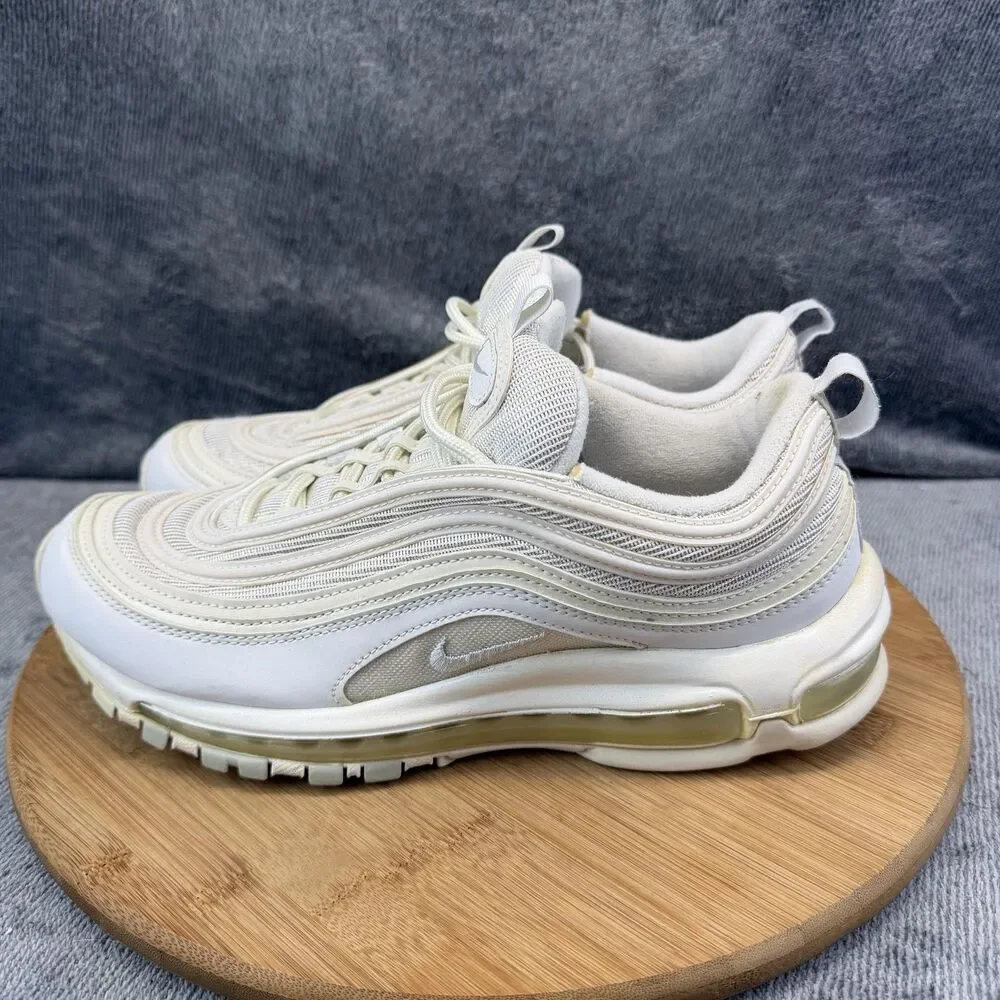 Nike Air Max 97 Shoes Womens Size 9.5 White Mesh Running Sneakers 921733-100
